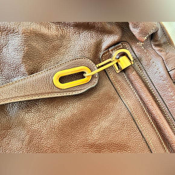 Chloe paraty 2-way large bag work bag glossy brown leather shoulder strap gold - Picture 3 of 16
